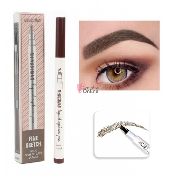 Creion pentru sprancene cu efect de Microblading gel 24H MENGSIMAN 02 Dark Brown (Maro Inchis)
